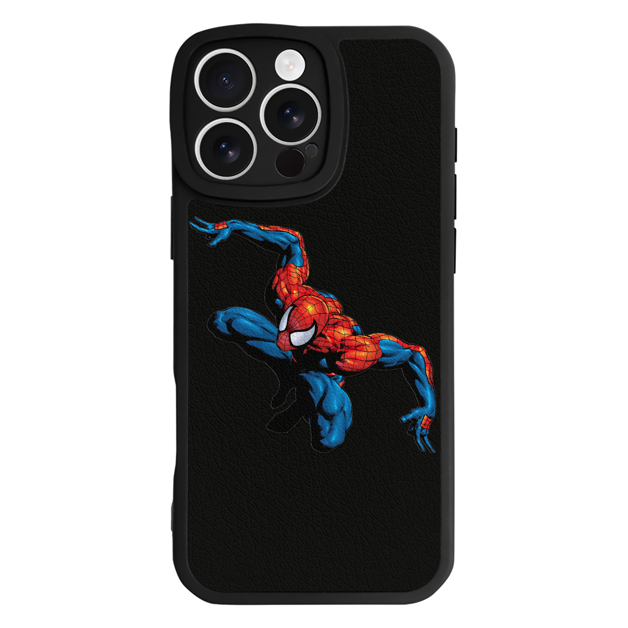 （画像用） Spider Man スパイダーマン 【iPhone 16シリーズ対応】シリコンスマホケース（レザー調） 材質：シリコン